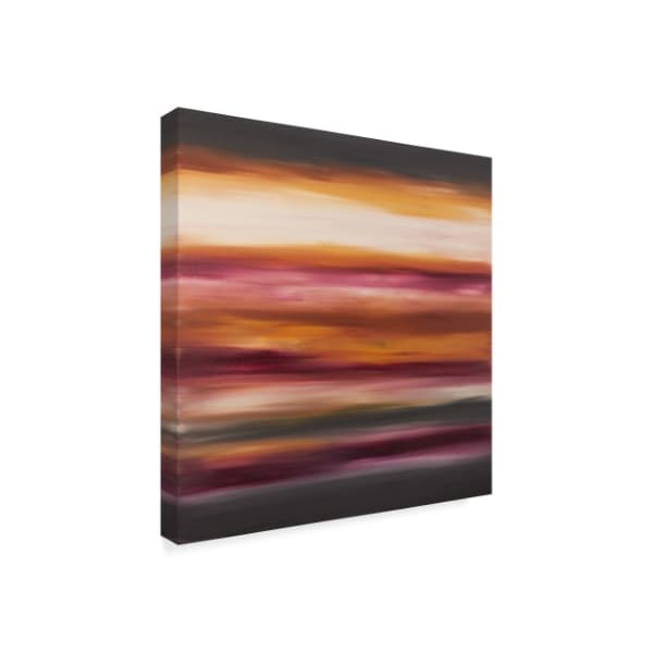 Hilary Winfield 'Sunset Stripes Pink Orange' Canvas Art,18x18